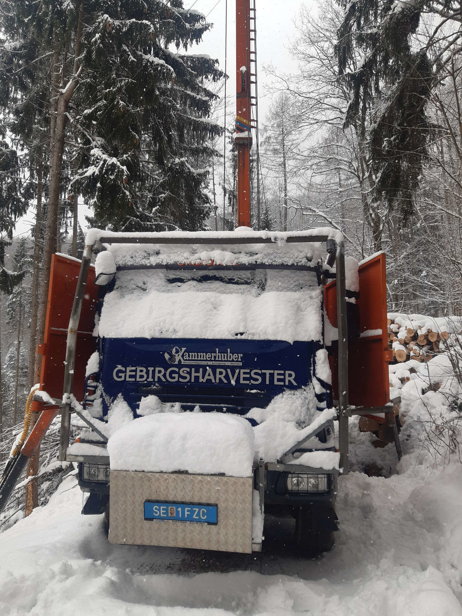 Gebirgsharvester von Kammerhuber Holzschlägerung